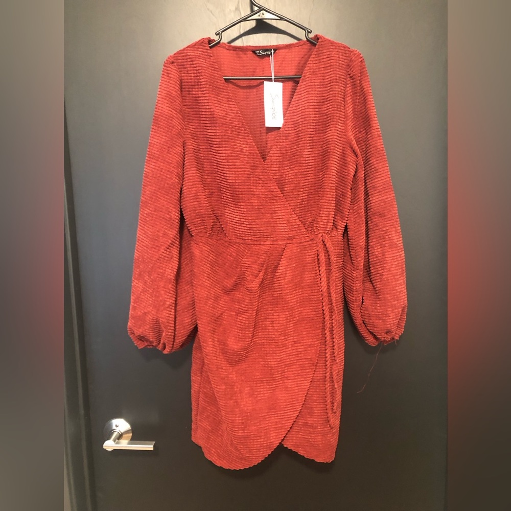 Simplee maroon corduroy dress